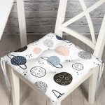 - Печать - Realhomes Realhomes Gezegen Çizimli Özel Tasarım Dijital Baskılı Modern Pofuduk Sandalye Minderi Realhomes