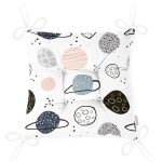 - Печать - Realhomes Realhomes Gezegen Çizimli Özel Tasarım Dijital Baskılı Modern Pofuduk Sandalye Minderi Realhomes