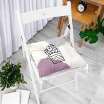 - Pofi-10221-Gorsel-1 - Realhomes  Renkli Zemin Kaktüs Tasarımlı Dijital Baskılı Modern Pofuduk Sandalye Minderi Realhomes