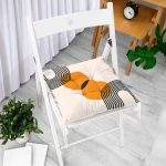 Soyut Tarzda Güneş Tasarımlı Dijital Baskılı Modern Pofuduk Sandalye Minderi Realhomes