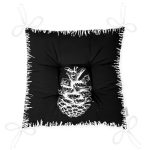 - Pofi-10244-Gorsel-2 - Realhomes  Siyah Beyaz Kozalak Motifli Dijital Baskılı Modern Pofuduk Sandalye Minderi Realhomes