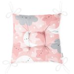 Realhomes Renkli Bulutlar Arasında Ay Yıldız Tasarımlı Dijital Baskılı Modern Pofuduk Sandalye Minderi Realhomes