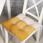 - Pofi-10262-Gorsel - Realhomes  Çizgili Retro Tasarımlı Dijital Baskılı Modern Pofuduk Sandalye Minderi Realhomes