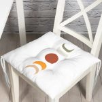 Ay'ın Dönüşümleri Özel Tasarım Dijital Baskılı Modern Pofuduk Sandalye Minderi Realhomes