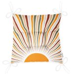 Güneş ve Renkli Işınları Özel Tasarım Dijital Baskılı Modern Pofuduk Sandalye Minderi Realhomes