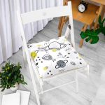 Gezegen Motifli Dijital Baskılı Özel Tasarım Modern Pofuduk Sandalye Minderi Realhomes