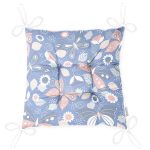 Renkli Kelebek Motifli Dijital Baskılı Modern Pofuduk Sandalye Minderi Realhomes