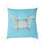 - Pofi-10381-Gorsel-2 - Realhomes  Mavi Zemin Papatyadan Kelebek Tasarımlı Dijital Baskılı Modern Pofuduk Sandalye Minderi Realhomes