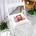 - Pofi-10395-Gorsel-1 - Realhomes  Gül Detaylı Müzik Kutusu Özel Tasarım Dijital Baskılı Modern Pofuduk Sandalye Minderi Realhomes