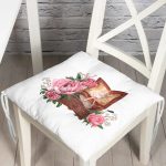 - Pofi-10395-Gorsel - Realhomes  Gül Detaylı Müzik Kutusu Özel Tasarım Dijital Baskılı Modern Pofuduk Sandalye Minderi Realhomes