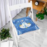 - Pofi-10411-Gorsel-1 - Realhomes  Mavi Zemin Kelebek & Çiçekli Özel Tasarım Dijital Baskılı Modern Pofuduk Sandalye Minderi Realhomes