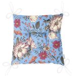 - Pofi-10415-Gorsel-2 - Realhomes Mavi Zemin Papatya & Gül Tasarımlı Dijital Baskılı Modern Pofuduk Sandalye Minderi Realhomes