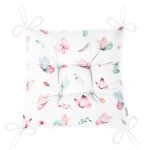 Realhomes Kelebek Motifli Özel Tasarım Dijital Baskılı Modern Pofuduk Sandalye Minderi Realhomes