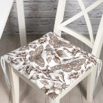 - Pofi-10422-Gorsel - Realhomes Karakalem Çiçek & Kelebek Desenli Dijital Baskılı Modern Pofuduk Sandalye Minderi Realhomes