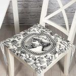 - Pofi-10424-Gorsel - Realhomes  Karakalem Çiçek & Portre Desenli Dijital Baskılı Modern Pofuduk Sandalye Minderi Realhomes