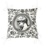 - Pofi-10424-Gorsel-2 - Realhomes  Karakalem Çiçek & Portre Desenli Dijital Baskılı Modern Pofuduk Sandalye Minderi Realhomes