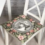 - Pofi-10428-Gorsel - Realhomes Renkli Gül & Portre Motifli Dijital Baskılı Modern Pofuduk Sandalye Minderi Realhomes