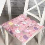 - Pofi-1044-Gorsel - Realhomes  Sevimli Tavşan Ve Kedi Dijital Baskılı Özel Tasarım Modern Pofuduk Sandalye Minderi Realhomes