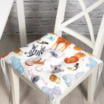 - Pofi-1045-Gorsel - Realhomes  Realhomes Sevimli Hayvanlar Çizimli Özel Tasarım Dijital Baskılı Modern Pofuduk Sandalye Minderi Realhomes