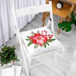 - Pofi-10457-Gorsel-1 - Realhomes Beyaz Zemin Gül Tasarımlı Dijital Baskılı Modern Pofuduk Sandalye Minderi Realhomes