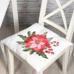 - Pofi-10457-Gorsel - Realhomes Beyaz Zemin Gül Tasarımlı Dijital Baskılı Modern Pofuduk Sandalye Minderi Realhomes