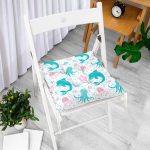 - Печать - Realhomes  Realhomes Deniz Motifli Gülen Yunus Tasarımlı Dijital Baskılı Modern Pofuduk Sandalye Minderi Realhomes