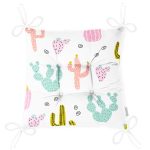 - Web - Realhomes Realhomes Renkli Kaktüs Motifli Özel Tasarım Dijital Baskılı Modern Pofuduk Sandalye Minderi Realhomes