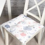 - star2 - Realhomes Realhomes Ay ve Bulut Tasarımlı Dijital Baskılı Modern Pofuduk Sandalye Minderi Realhomes