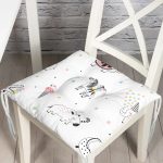 - decorative safari illustration - Realhomes Realhomes Sevimli Hayvan Çizimli Özel Tasarım Dijital Baskılı Modern Pofuduk Sandalye Minderi Realhomes