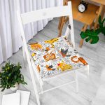 - Basic RGB - Realhomes Realhomes Sevimli Hayvanlar Çizimli Özel Tasarım Dijital Baskılı Modern Pofuduk Sandalye Minderi Realhomes