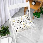 - pattern - Realhomes  Realhomes Sevimli Hayvanlar Çizimli Özel Tasarım Dijital Baskılı Modern Pofuduk Sandalye Minderi Realhomes