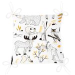 - pattern - Realhomes  Realhomes Sevimli Hayvanlar Çizimli Özel Tasarım Dijital Baskılı Modern Pofuduk Sandalye Minderi Realhomes