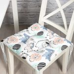 - Печать - Realhomes Realhomes Sevimli Hayvanlar Özel Tasarım Dijital Baskılı Modern Pofuduk Sandalye Minderi Realhomes