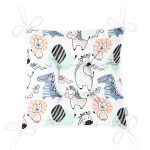 - Печать - Realhomes Realhomes Sevimli Hayvanlar Özel Tasarım Dijital Baskılı Modern Pofuduk Sandalye Minderi Realhomes