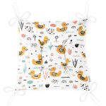 - Печать - Realhomes  Realhomes Oyuncak Ördek Çizimli Özel Tasarım Dijital Baskılı Modern Pofuduk Sandalye Minderi Realhomes