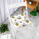 - ship - Realhomes Sevimli Arı Dijital Baskılı Özel Tasarım Modern Pofuduk Sandalye Minderi Realhomes