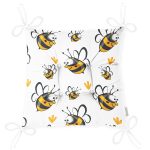 - ship - Realhomes Sevimli Arı Dijital Baskılı Özel Tasarım Modern Pofuduk Sandalye Minderi Realhomes