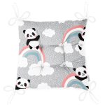 - Print - Realhomes Gökkuşağı Ve Panda Desenli Dijital Baskılı Özel Tasarım Modern Pofuduk Sandalye Minderi Realhomes