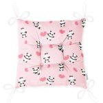 - panda07 - Realhomes  Kalp Ve Sevimli Pandalar Dijital Baskılı Özel Tasarım Modern Pofuduk Sandalye Minderi Realhomes