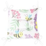 - Print bee bear - Realhomes Realhomes Sevimli Arı Desenli Dijital Baskılı Özel Tasarım Modern Pofuduk Sandalye Minderi Realhomes