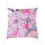 - Pofi-1157-Gorsel-2 - Realhomes  Pembe Zeminli Bebek Motifi Dijital Baskılı Özel Tasarım Modern Pofuduk Sandalye Minderi Realhomes