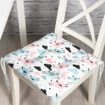 - Печать - Realhomes Sevimli Bulutlar Ve Koyunlar Baskılı Dijital Baskılı Özel Tasarım Modern Pofuduk Sandalye Minderi Realhomes