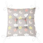 - Pofi-1175-Gorsel-2 - Realhomes  Gri Zeminde Yıldız Ve Bulutlar Dijital Baskılı Özel Tasarım Modern Pofuduk Sandalye Minderi Realhomes