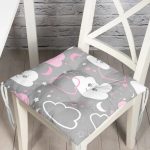 - Web - Realhomes  Gri Zeminde Bulutlar Dijital Baskılı Özel Tasarım Modern Pofuduk Sandalye Minderi Realhomes