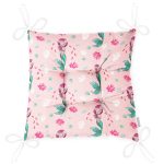 Pembe Zeminde Deniz Kızı Dijital Baskılı Özel Tasarım Modern Pofuduk Sandalye Minderi Realhomes