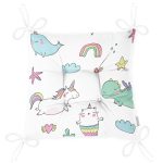 - Pofi-1189-Gorsel-2 - Realhomes  Beyaz Zeminde Sevimli Hayvanlar Motifli Dijital Baskılı Özel Tasarım Modern Pofuduk Sandalye Minderi Realhomes