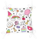 - Print - Realhomes  Bebek Temalı Sevimli Motifler Dijital Baskılı Özel Tasarım Modern Pofuduk Sandalye Minderi Realhomes