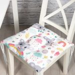 - Pofi-1192-Gorsel - Realhomes  Sevimli Gri Koala Desenli Dijital Baskılı Özel Tasarım Modern Pofuduk Sandalye Minderi Realhomes