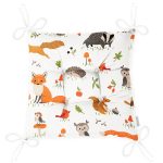 - Baby pattern with cute woodland animals and birds. - Realhomes Orman Temalı Sevimli Hayvanlar Dijital Baskılı Özel Tasarım Modern Pofuduk Sandalye Minderi Realhomes