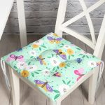 - Flower pattern with decorative insects - Realhomes  Yeşil Zeminde Kelebekler Dijital Baskılı Özel Tasarım Modern Pofuduk Sandalye Minderi Realhomes